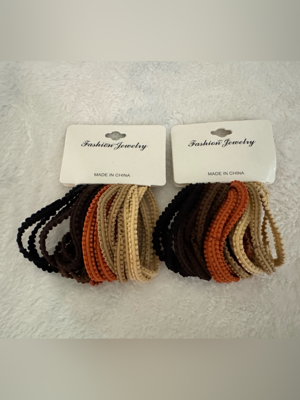 Fashion Jewelry Neutral & Rust Elastic Hair Tie 2-18 Packs (36 total)